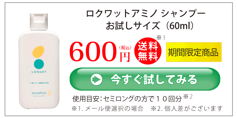 ロクワットアミノシャンプーお試しサイズ60ｍL_600円_購入ボタン