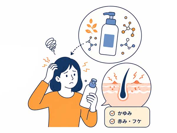 シャンプーが合わないイラスト