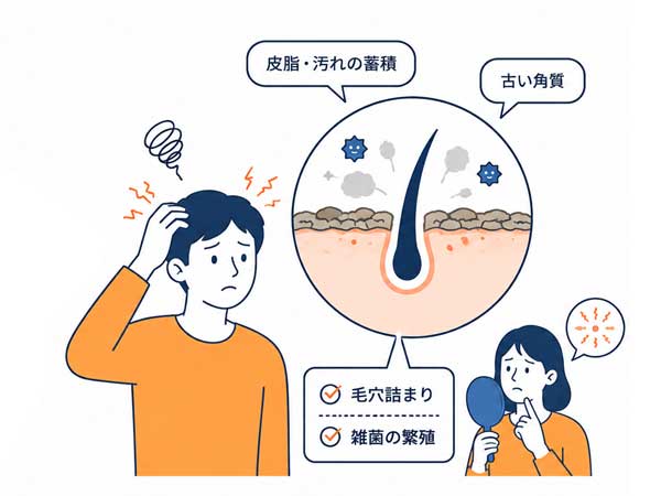 汚れが落とせていないイラスト