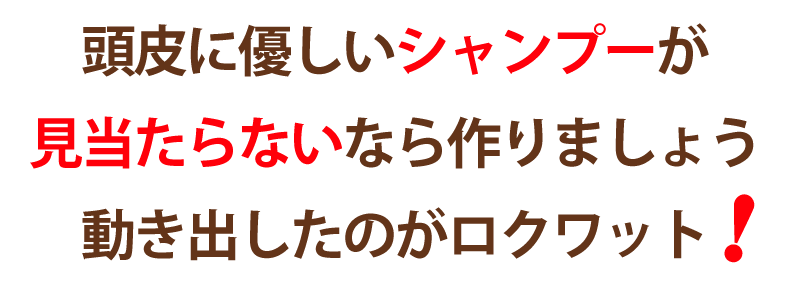 頭皮に優しいシャンプーが見当たらないなら作りましょうと動き出したのがロクワット